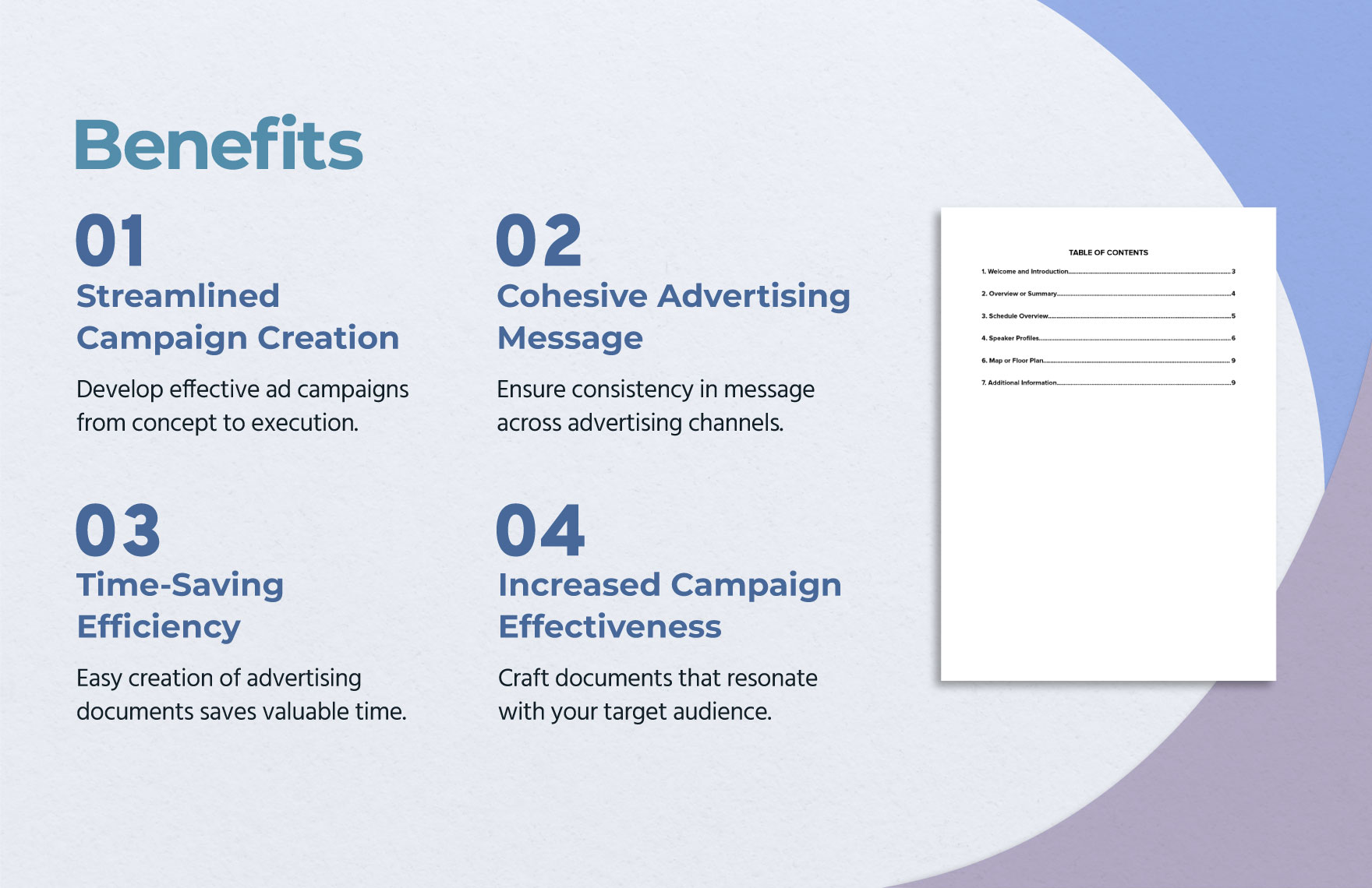 Multi-Day Conference Agenda in Advertising Template