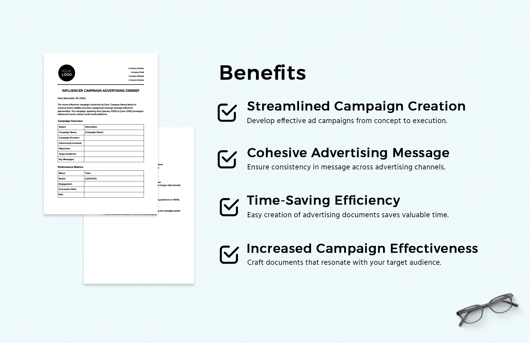 Influencer Campaign Advertising Debrief Template