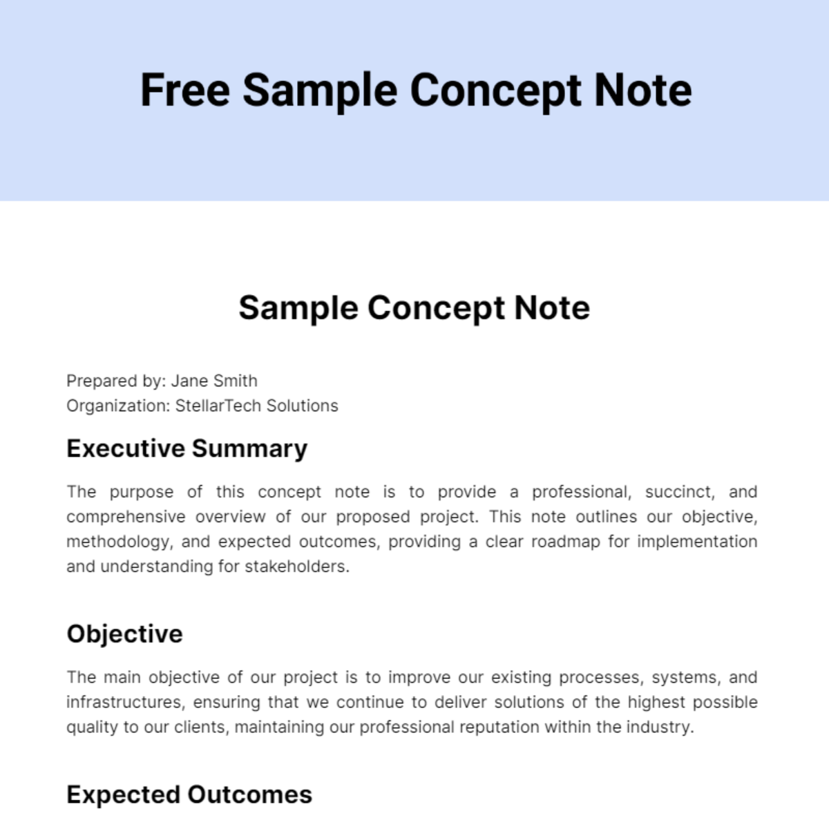 Free Sample Concept Note Template