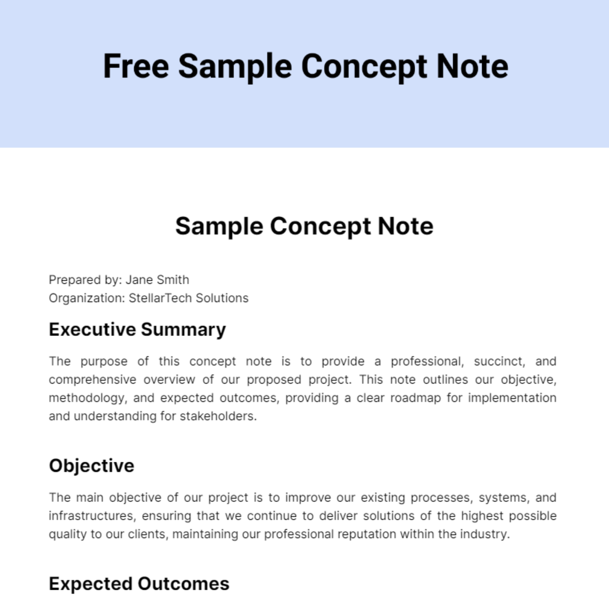 Sample Concept Note Template