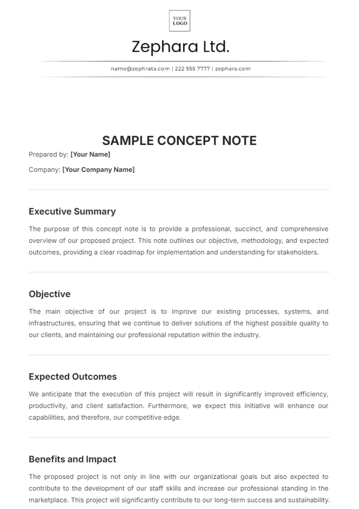 Sample Concept Note Template - Edit Online & Download