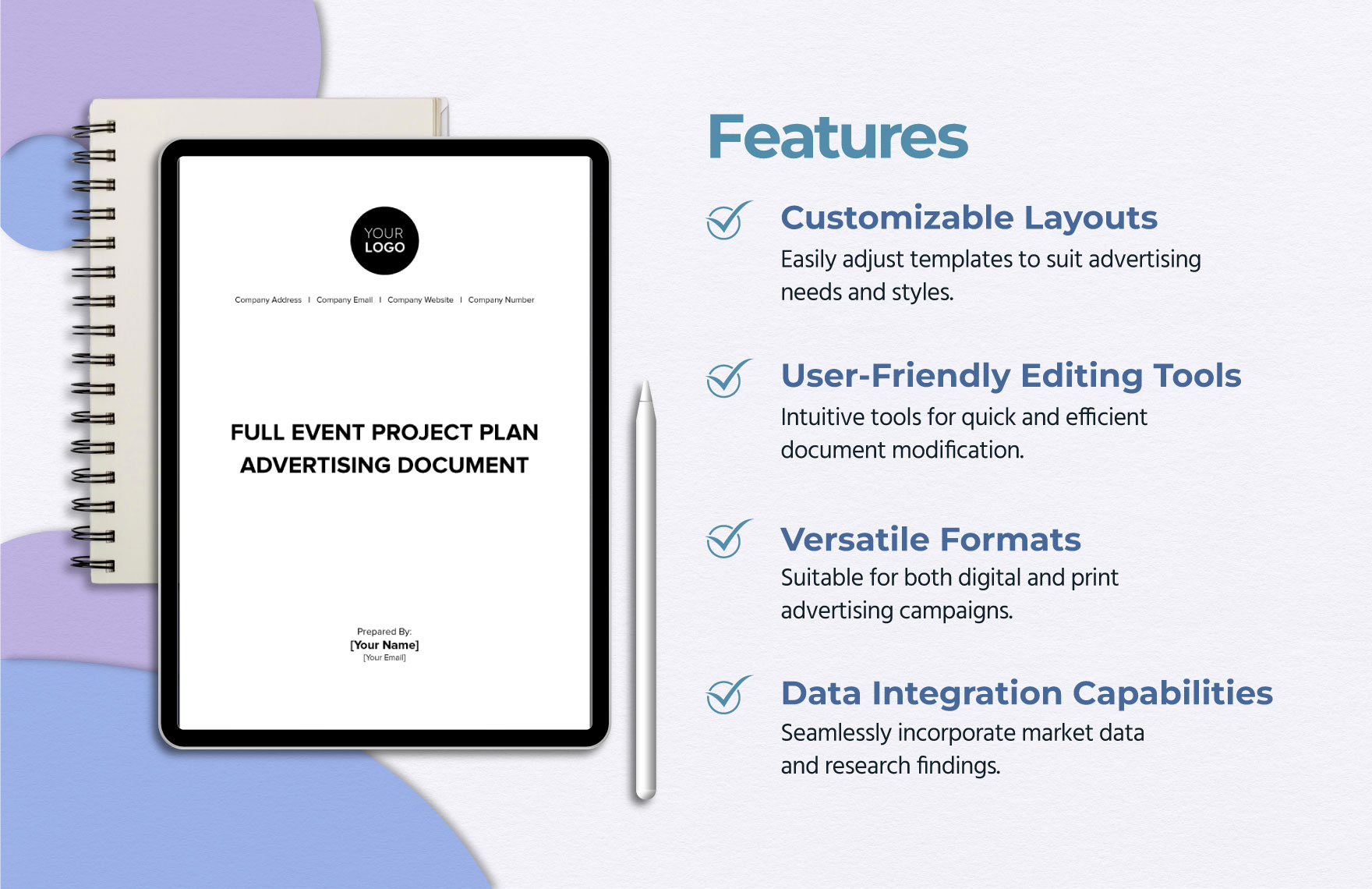 Full Event Project Plan Advertising Document Template