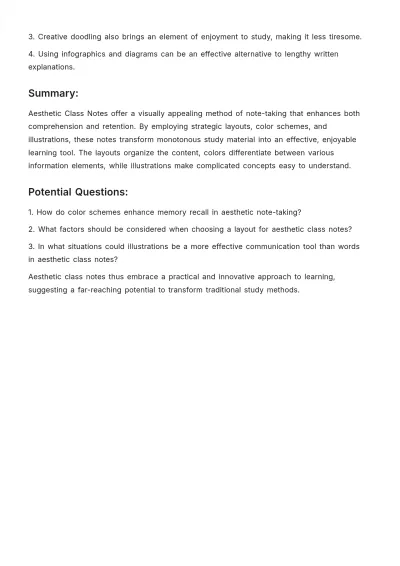 Free Aesthetic Class Note Template to Edit Online