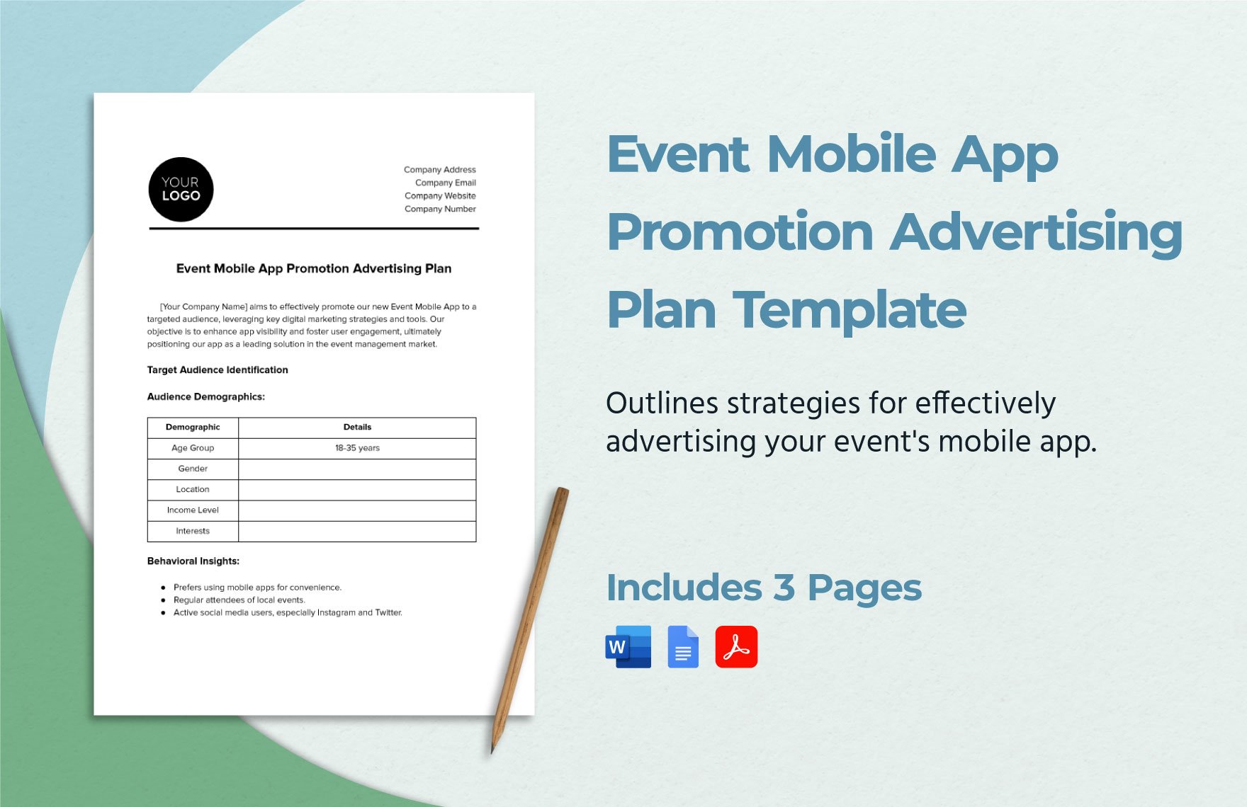 Event Mobile App Promotion Advertising Plan Template