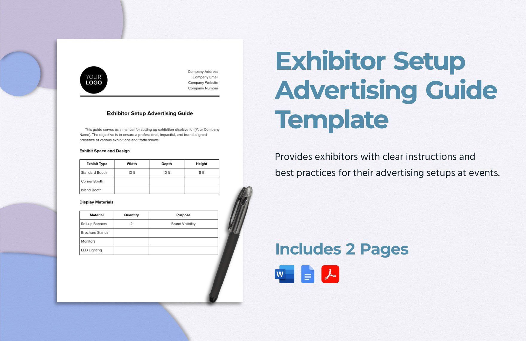 Exhibitor Setup Advertising Guide Template in Word, Google Docs, PDF