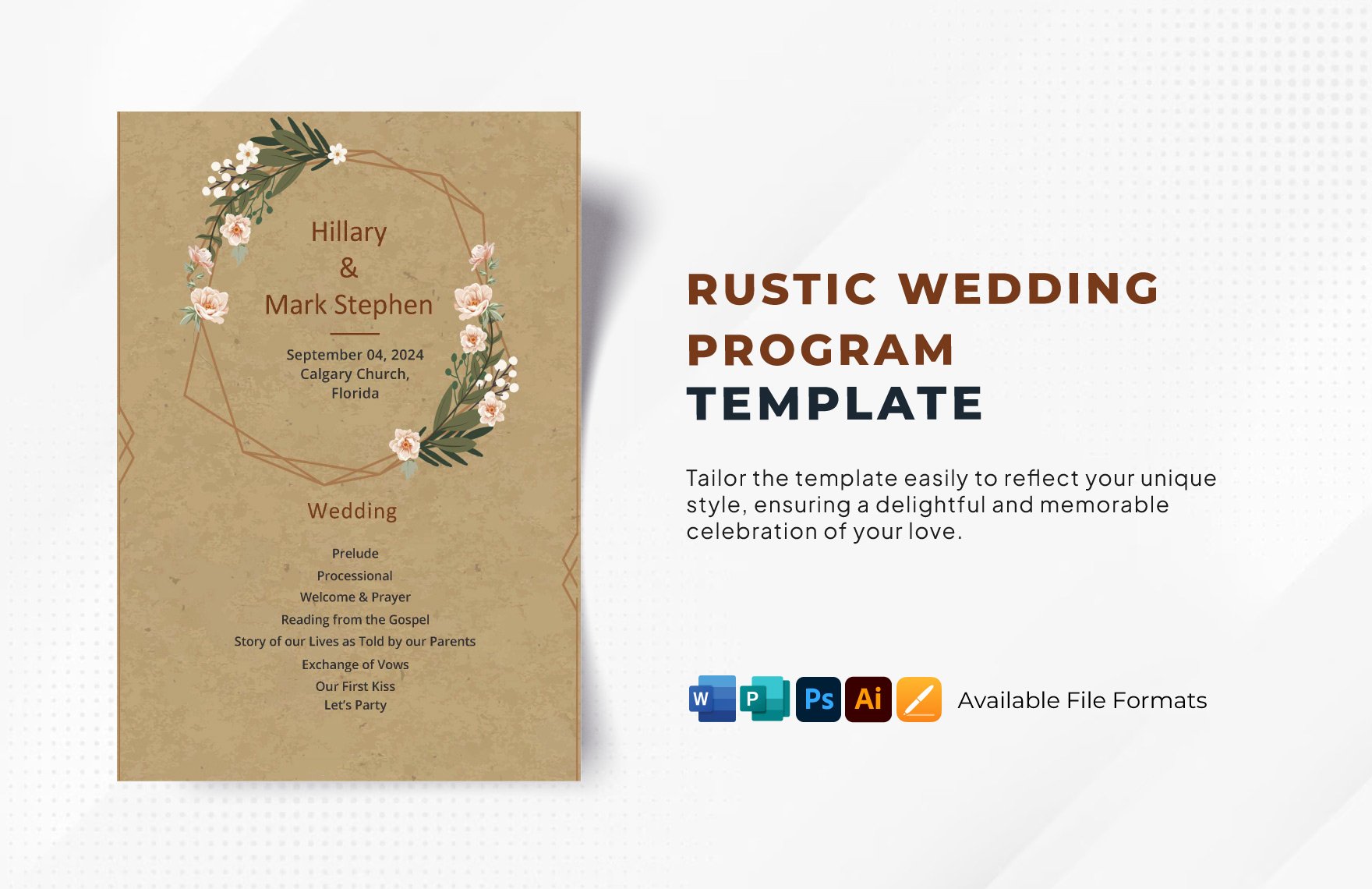 Rustic Wedding Program Template