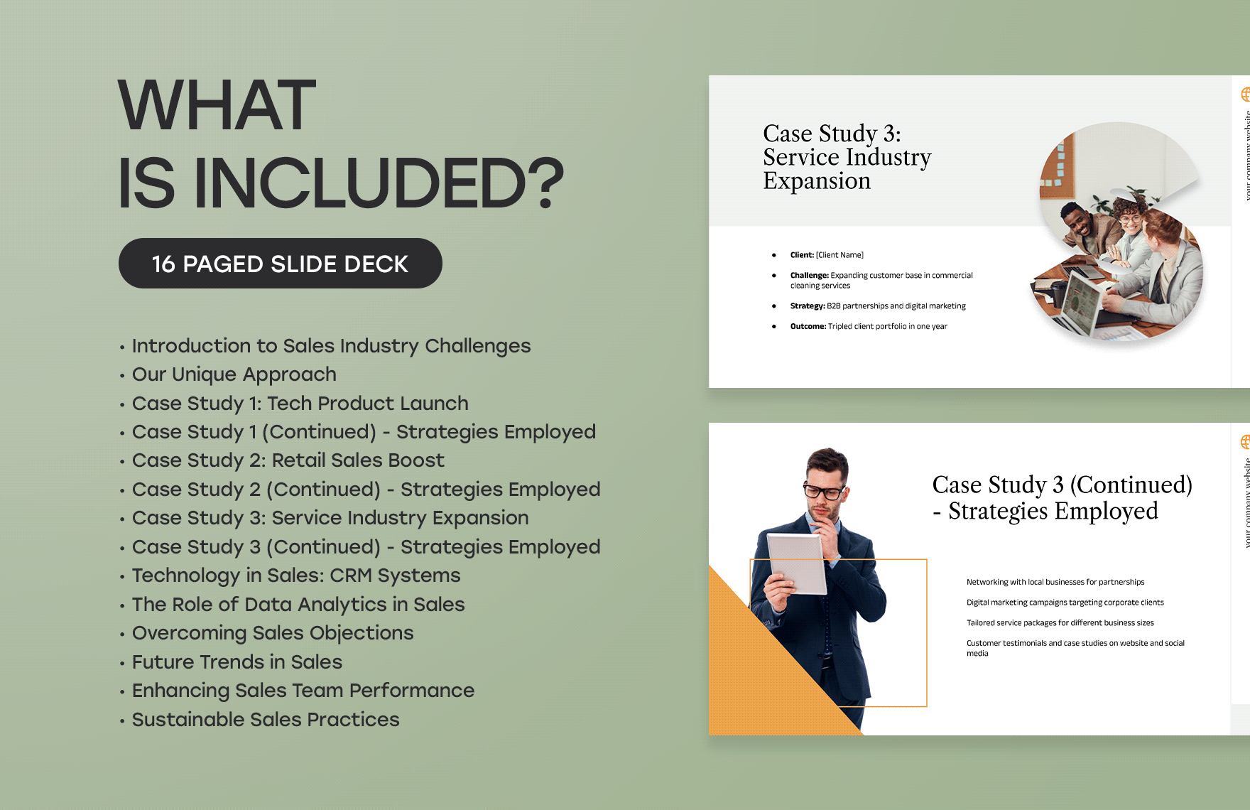 Sales Industry Solutions and Case Studies Presentation Template