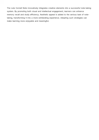 Free Cute Cornell Note Template to Edit Online