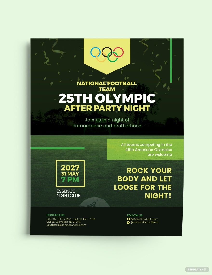 Olympic After Party Flyer Template
