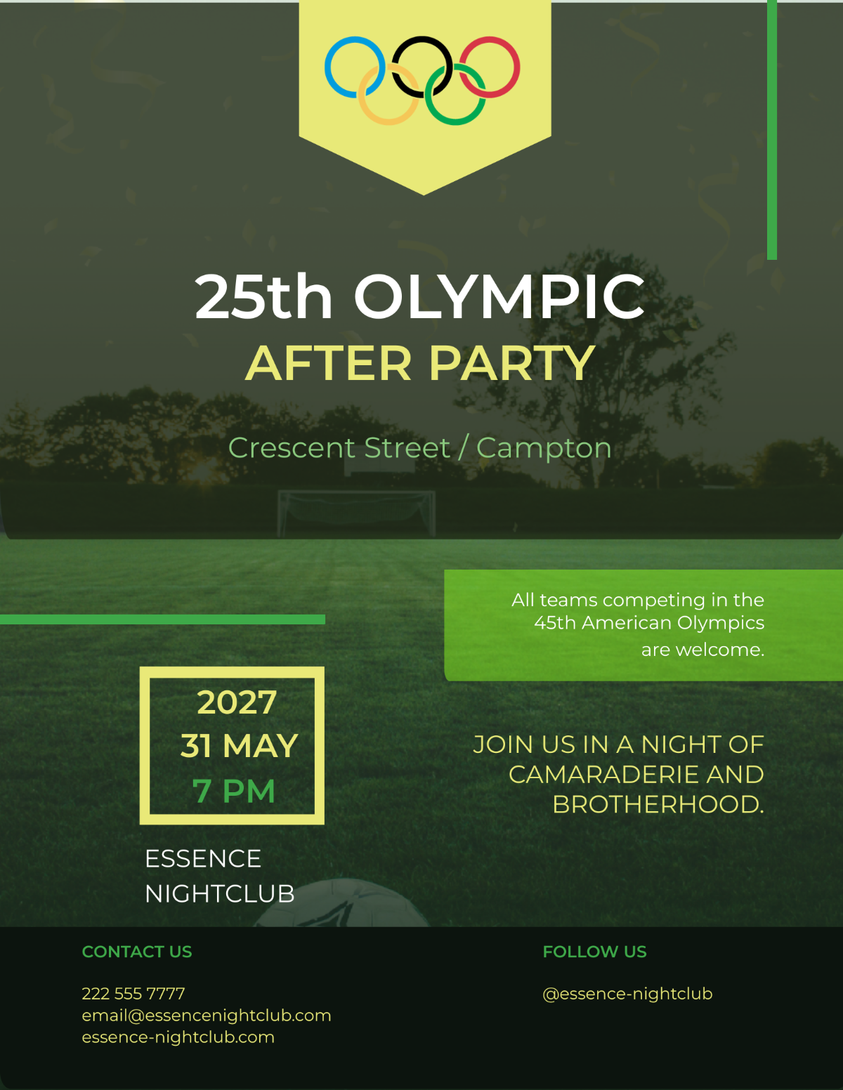 Olympic After Party Flyer