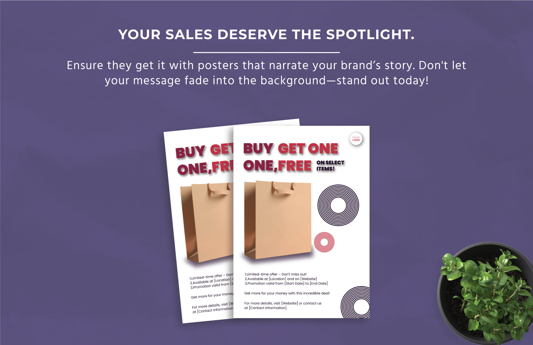 Sales Buy One Get One Free Poster Template