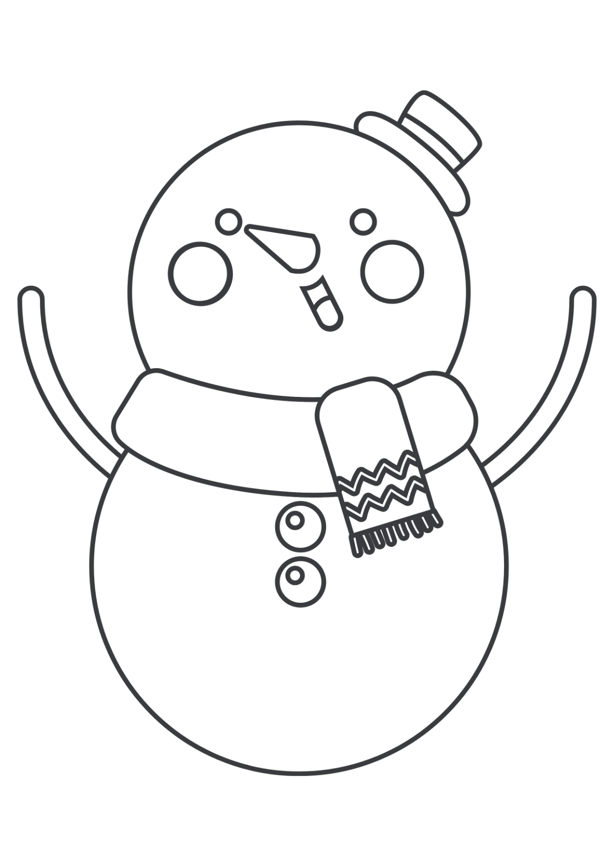 Snowman and Christmas pine tree coloring page for kids drawing education.  Simple cartoon illustration in fantasy theme for coloring book 14016673  Vector Art at Vecteezy
