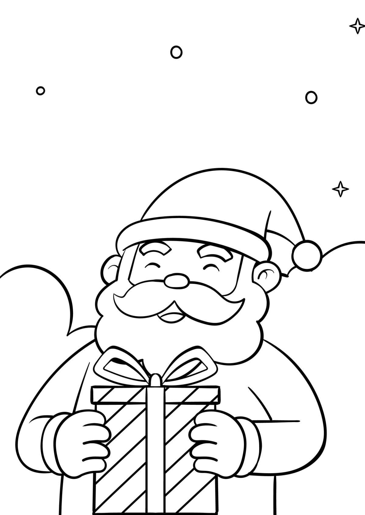 Free Christmas Drawing Outline Template