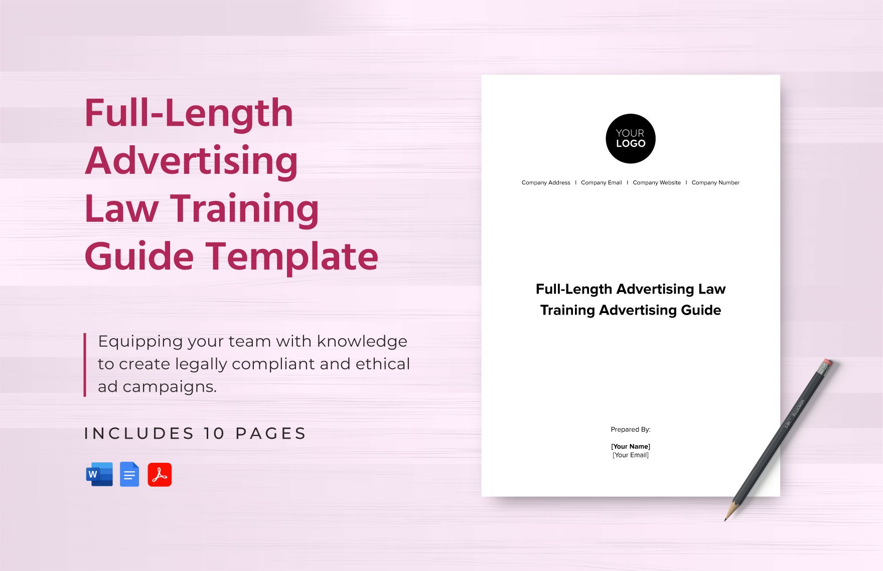 Full-Length Advertising Law Training Guide Template in Word, Google Docs, PDF