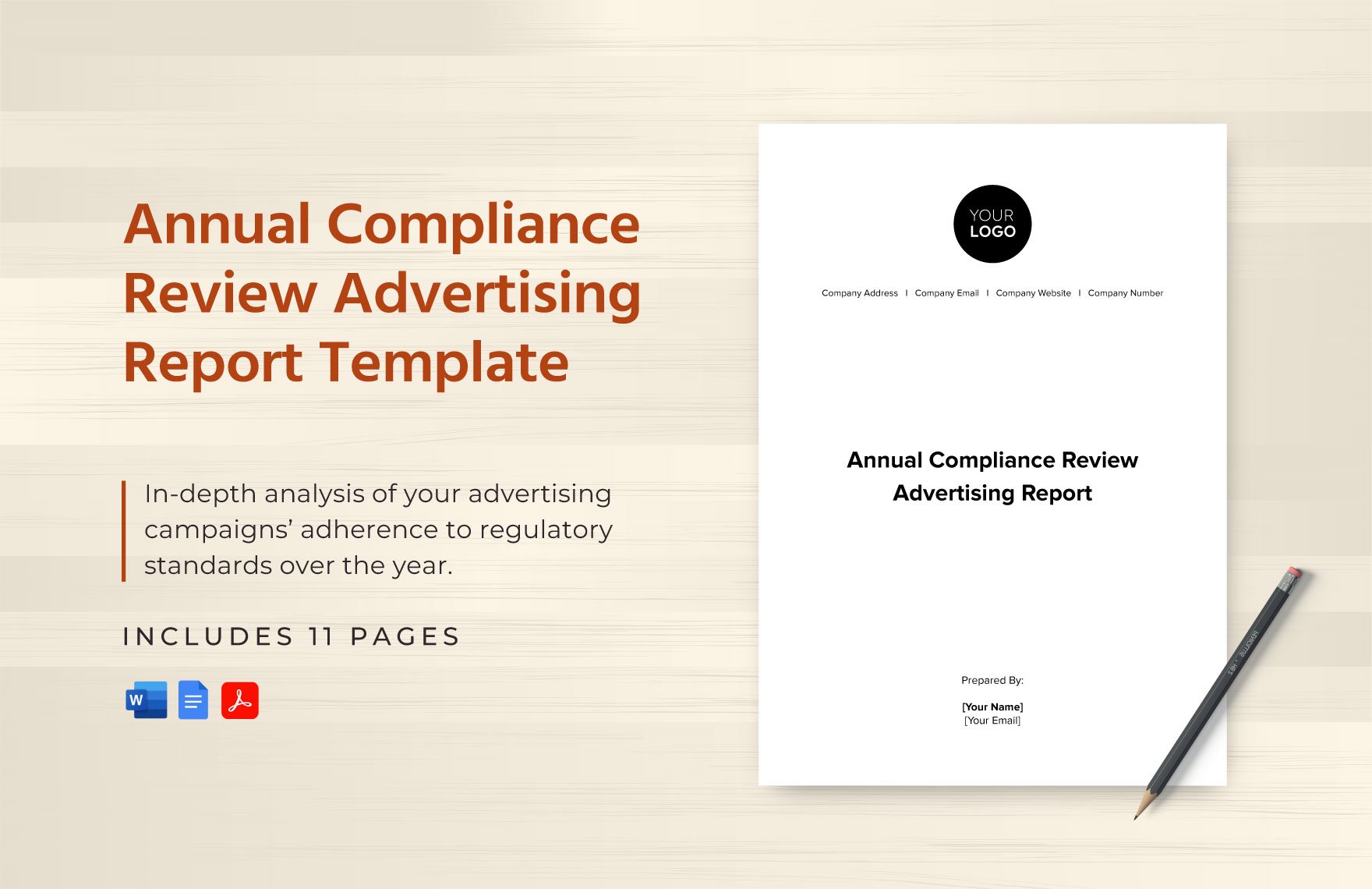 Annual Compliance Review Advertising Report Template