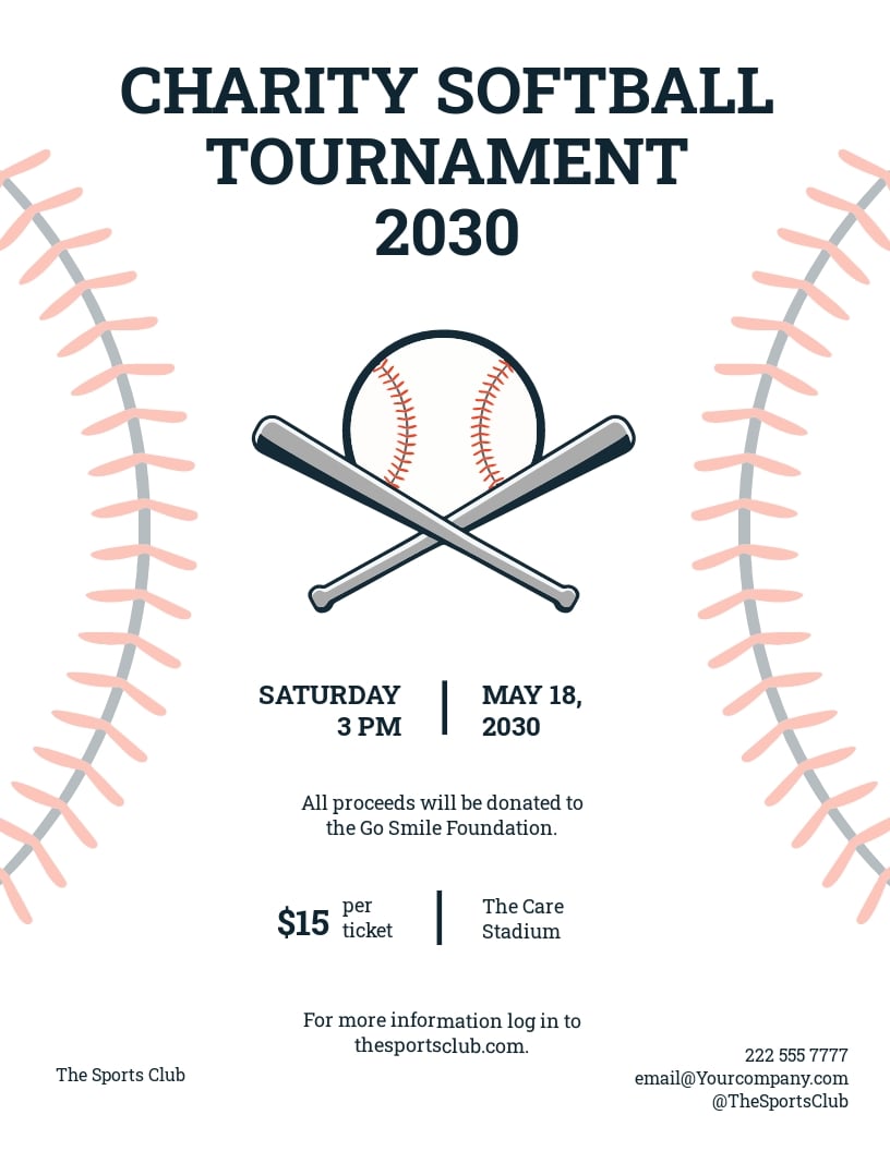 Baseball Fundraiser Flyer Template