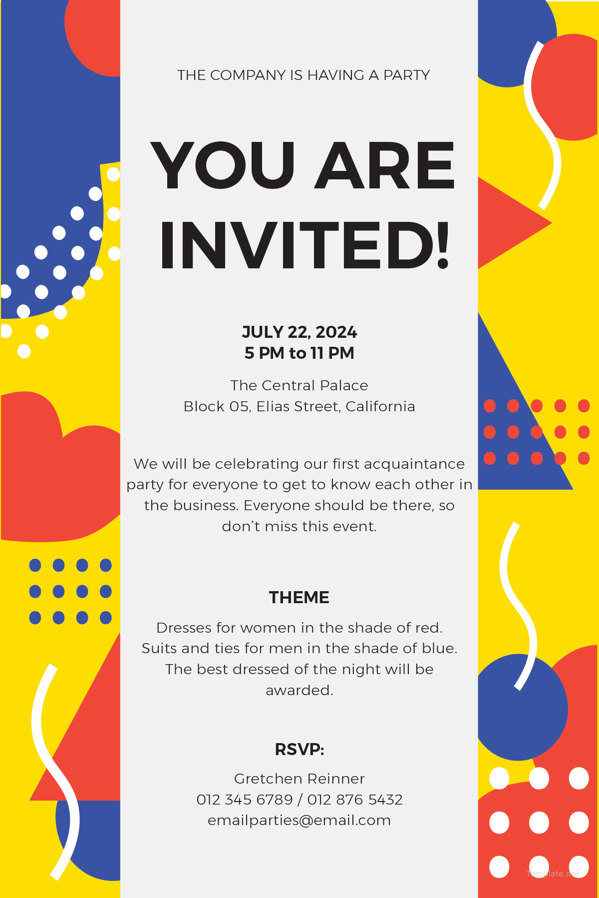 Free Email Party Invitation Template In MS Word Publisher Illustrator Pages Template