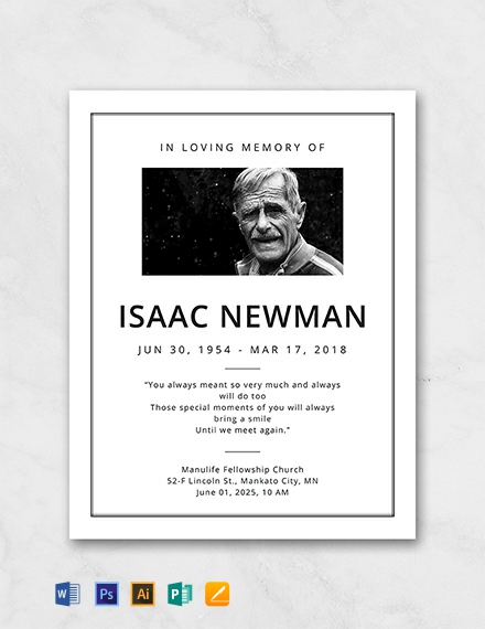 Free Simple Funeral Program Template Word Doc Psd Indesign