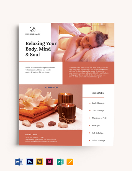 FREE Spa Flyer Template - Download in Word, Google Docs, Illustrator ...