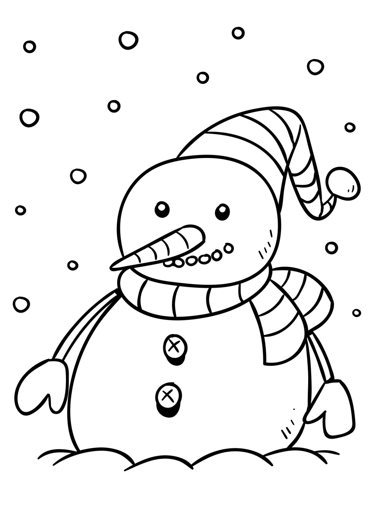 Free Snowman Christmas Drawing Template