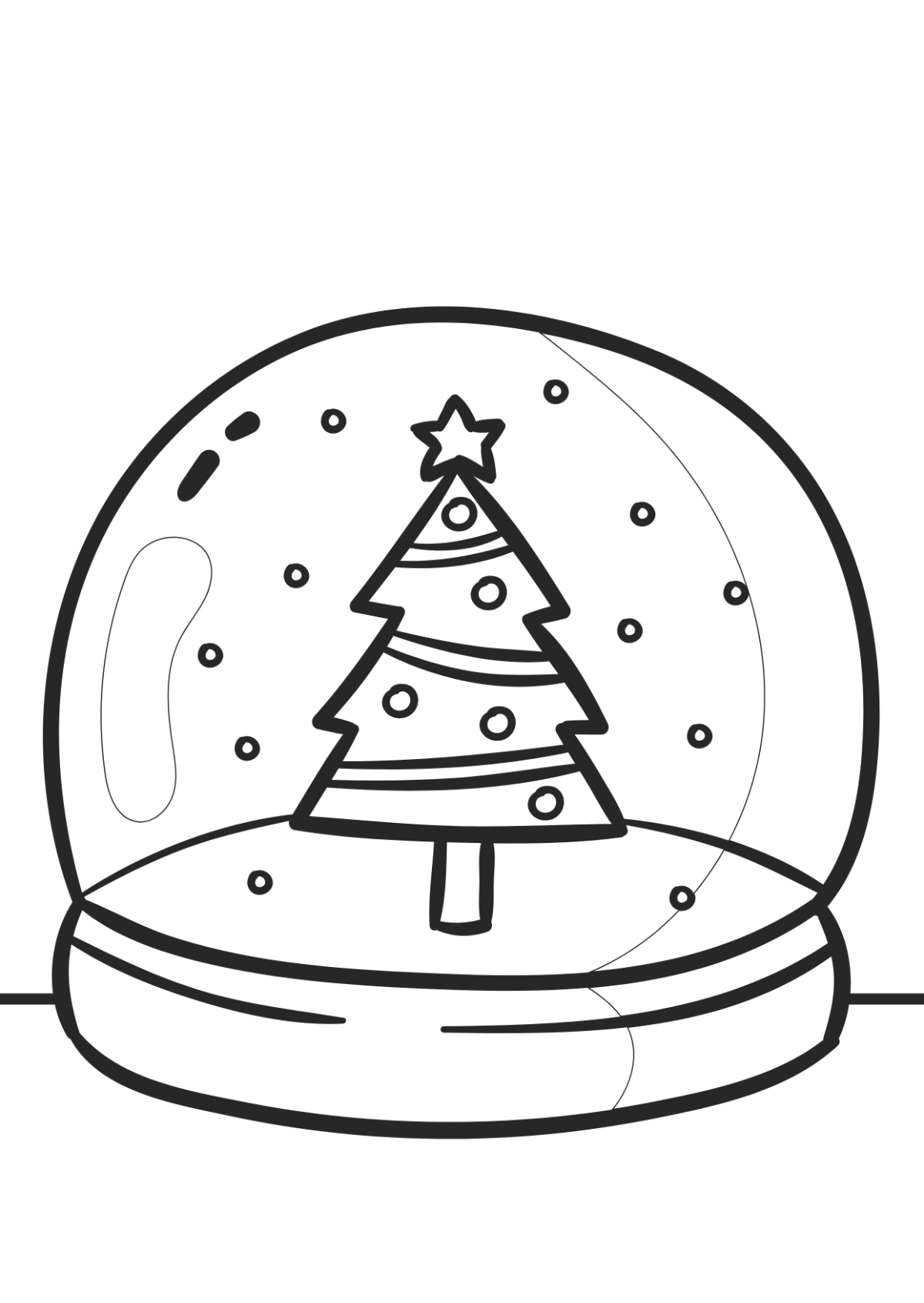 Free Snow Globe Drawing Template