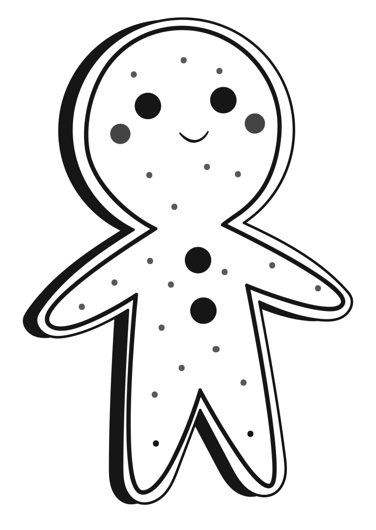 Hand Drawn Gingerbread man Sketch Symbol isolated on background. Vector of  Christmas elements In vintage Style Stock Vector | Adobe Stock