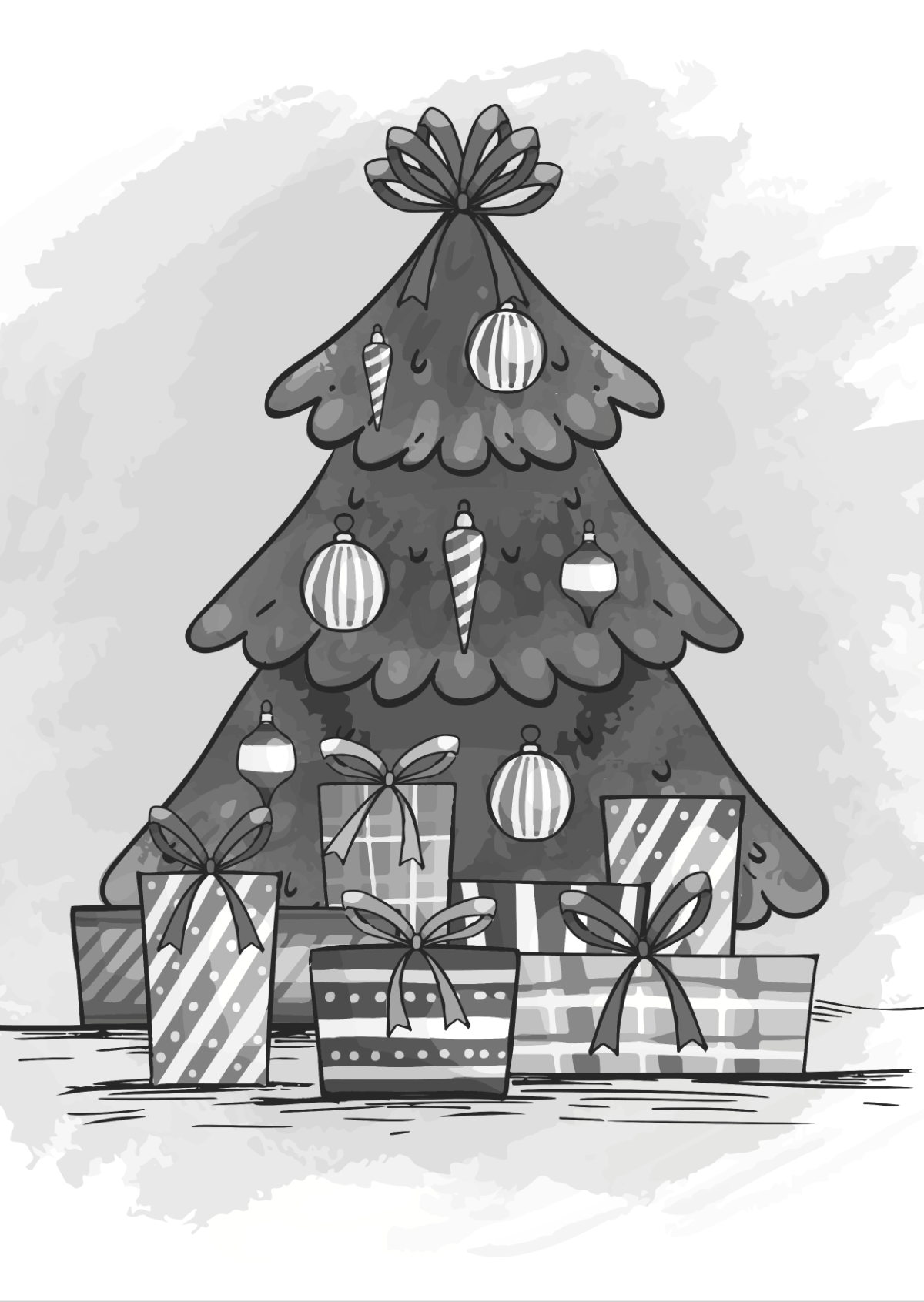 Painting Christmas Drawing Template