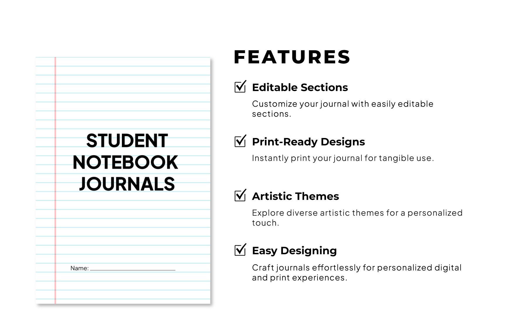 Student Notebook Journals Template