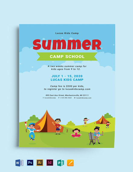 15 free summer camp flyer templates microsoft word doc template net 15 free summer camp flyer templates