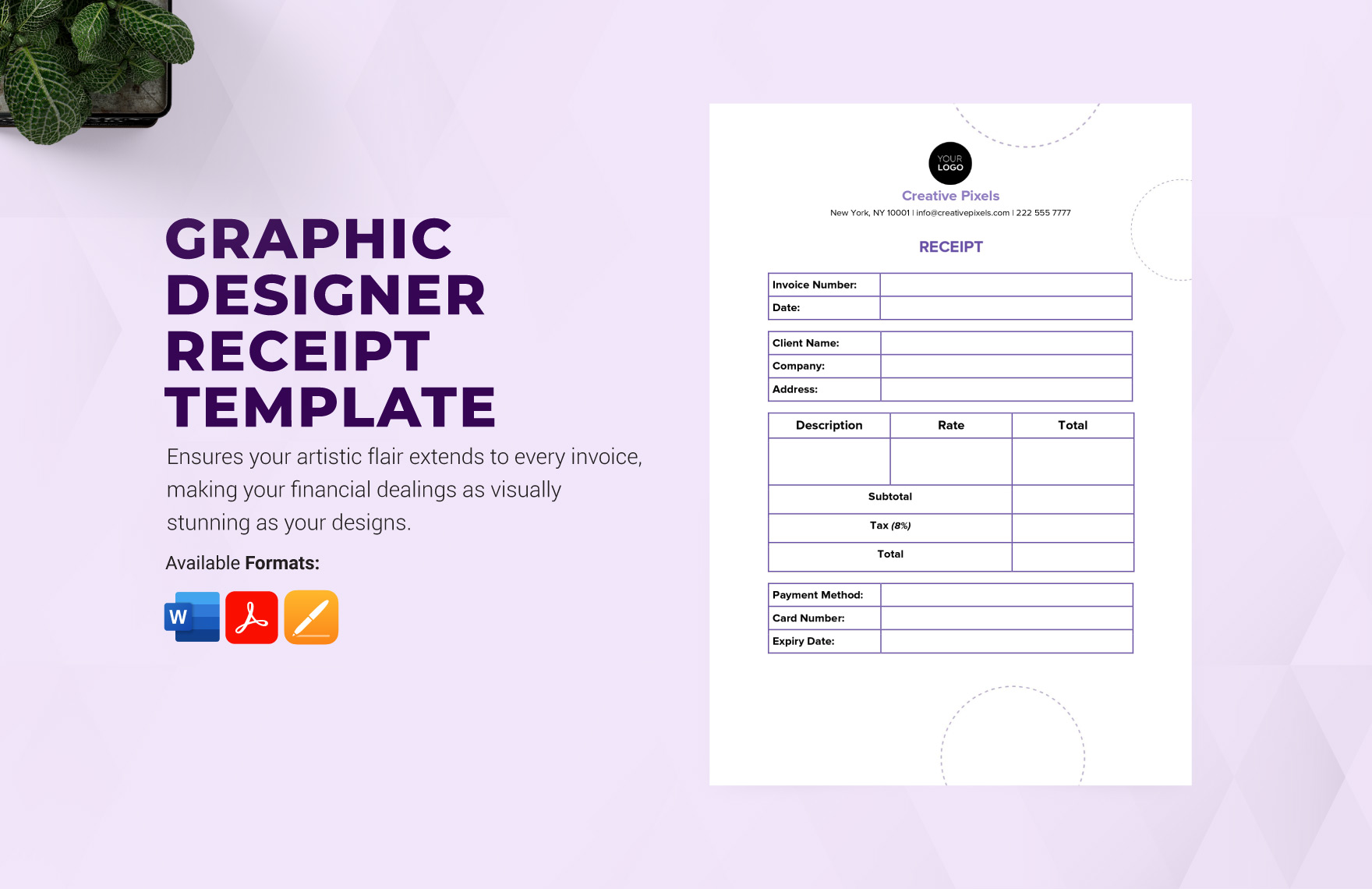 Graphic Designer Receipt Template in Word, PDF, Pages - Download | Template.net