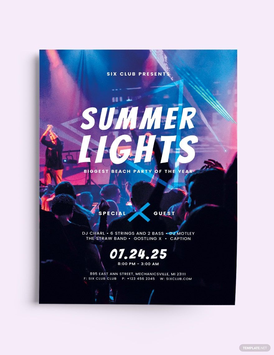 Free Summer Lights Flyer Template