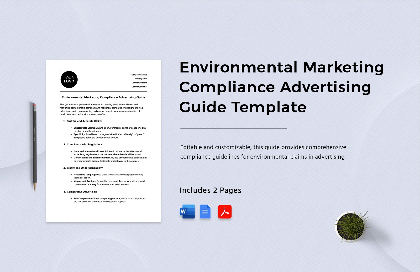 Environmental Marketing Compliance Advertising Guide Template in Word, Google Docs, PDF