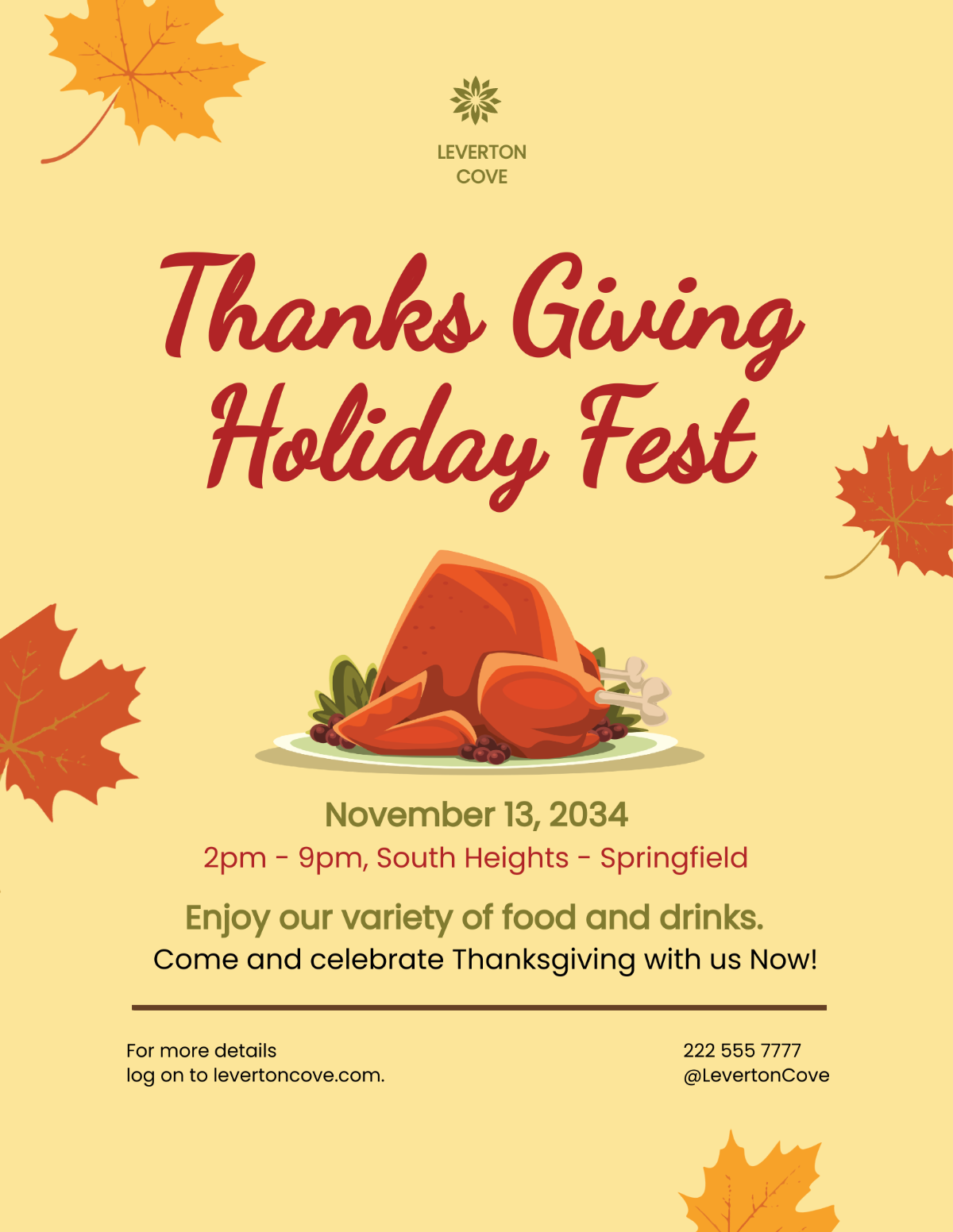 Thanks Giving Holiday Flyer Template