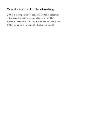 Free Basic Class Note Template to Edit Online