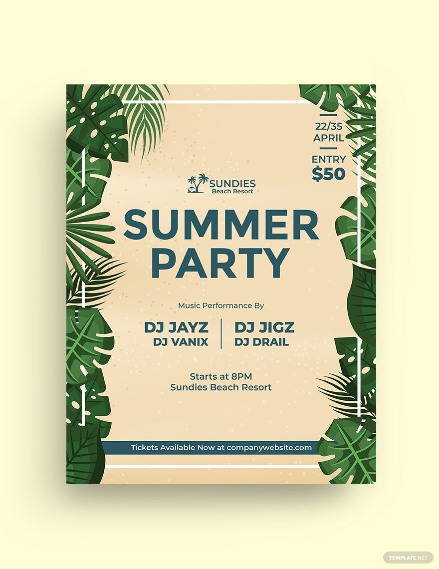 Tropical Party Flyer Template