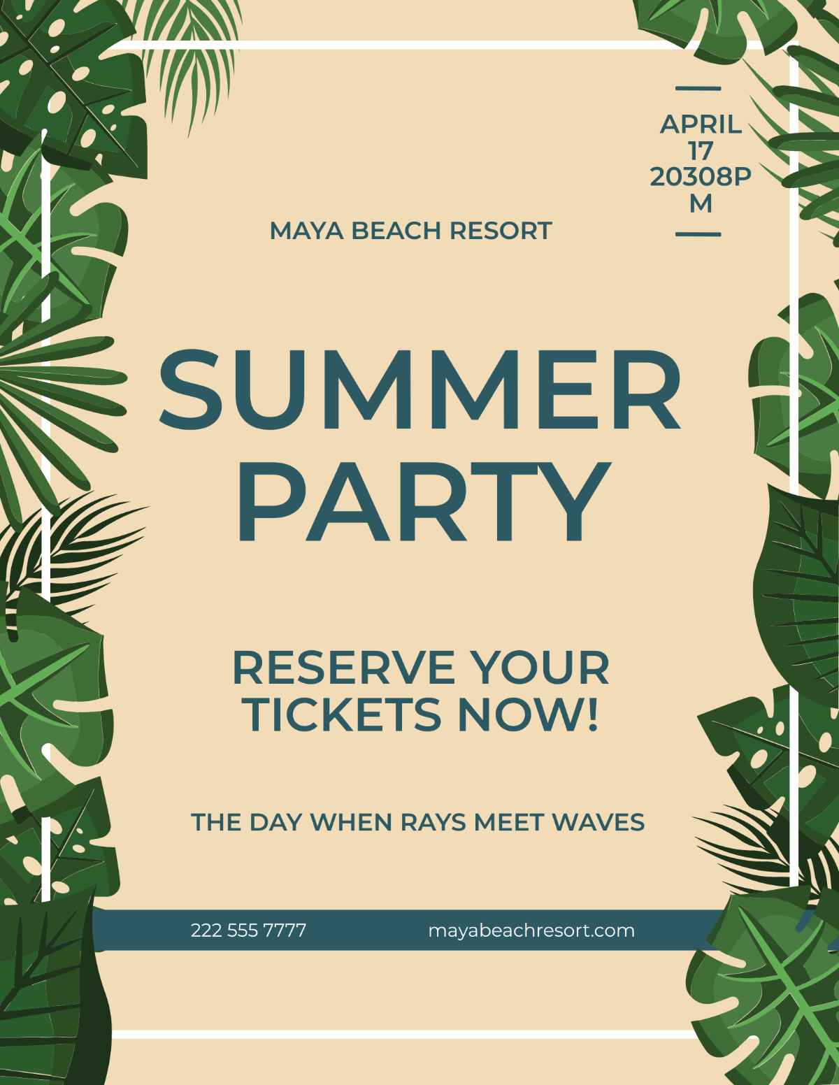 Free Tropical Party Flyer Template