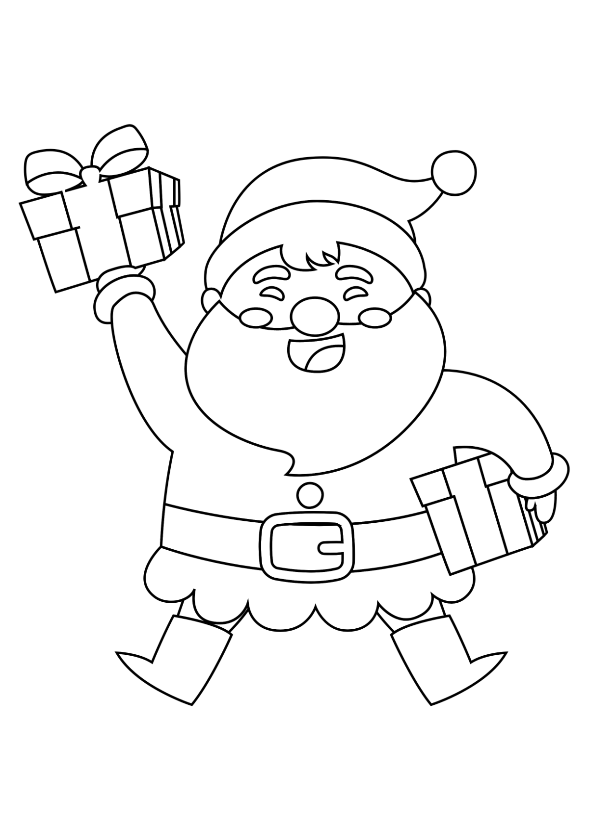 Santa Christmas Drawing Template