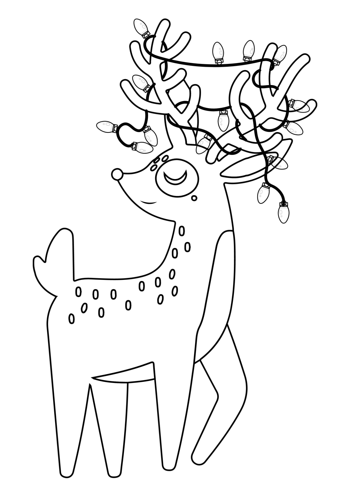 Free Christmas Reindeer Drawing Template