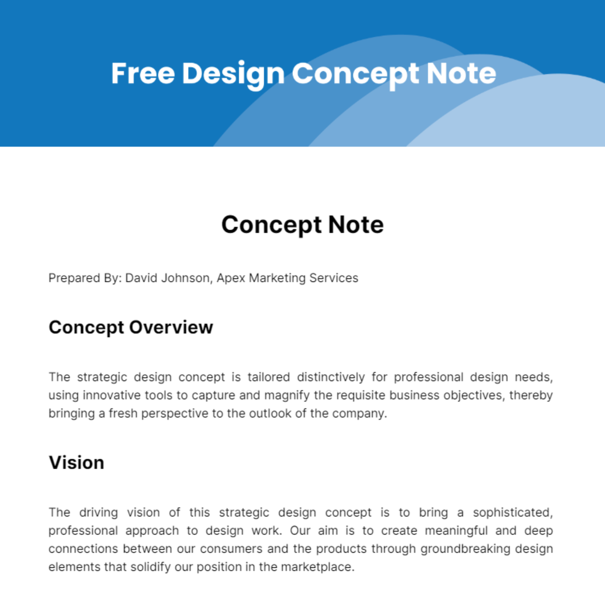 Free Design Concept Note Template