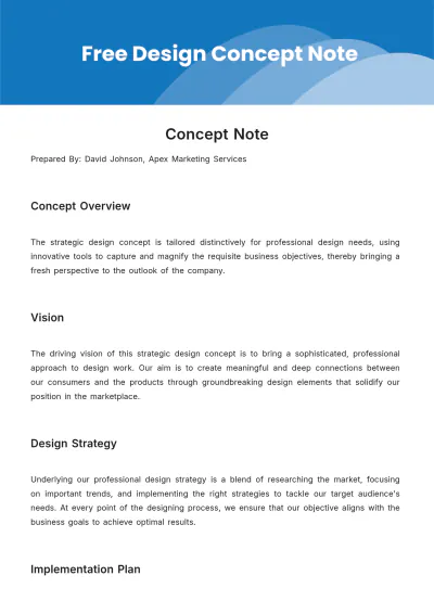 Free Design Concept Note Template to Edit Online