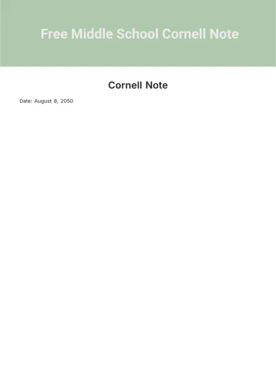 Free Middle School Cornell Note Template to Edit Online