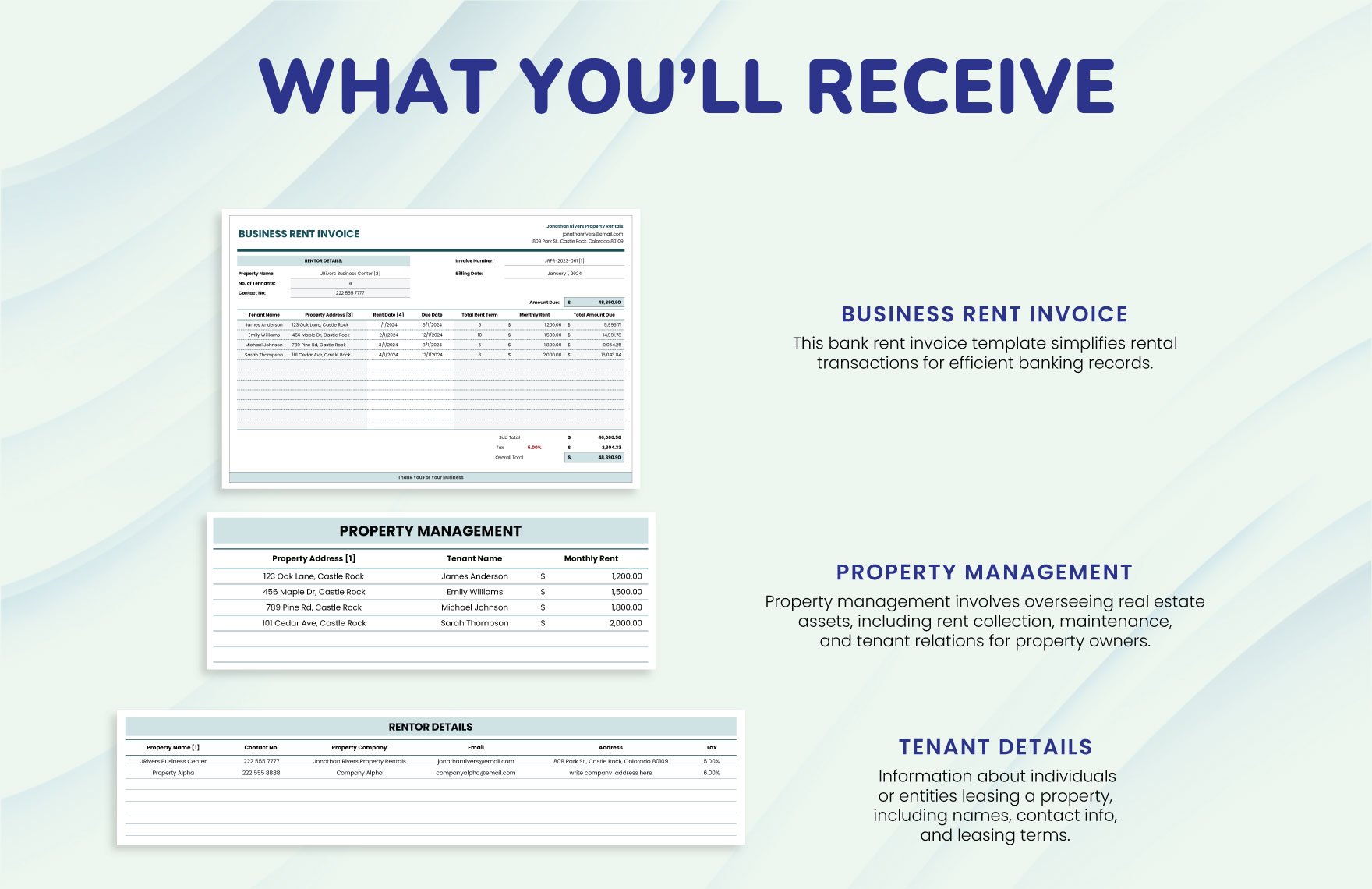 Business Rent Invoice Template