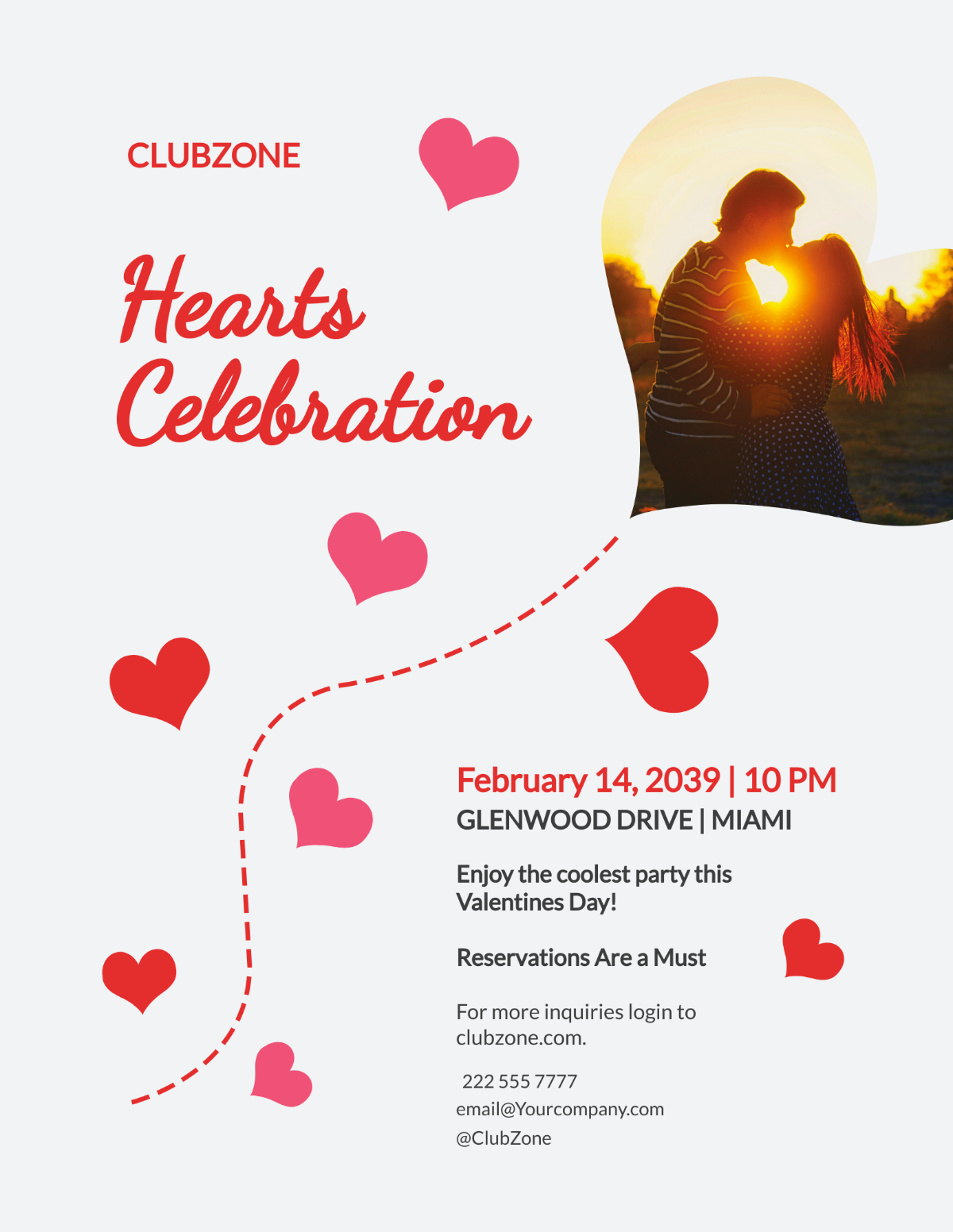 Valentine Day Celebration Flyer Template
