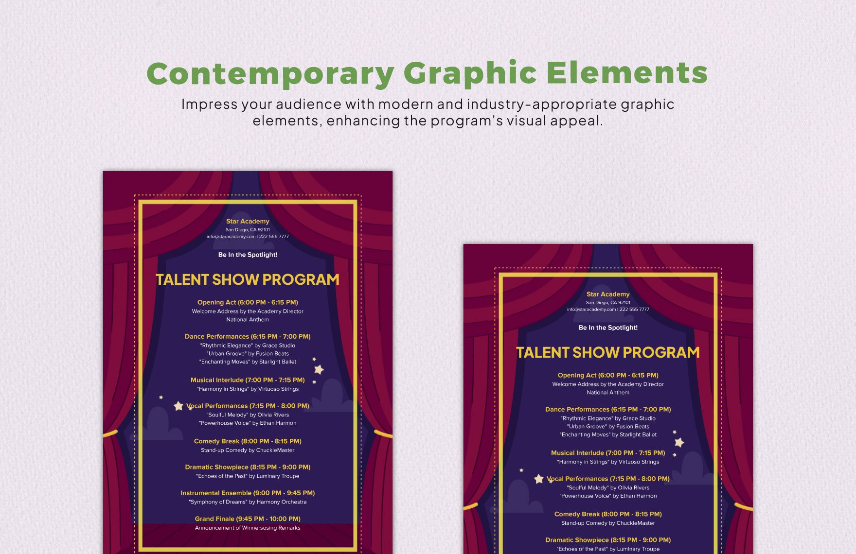 Talent Show Program Template