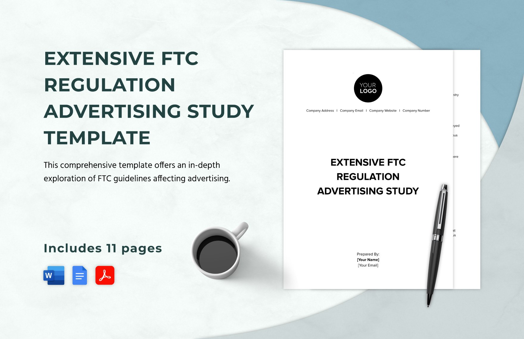 Extensive FTC Regulation Advertising Study Template in Word, Google Docs, PDF