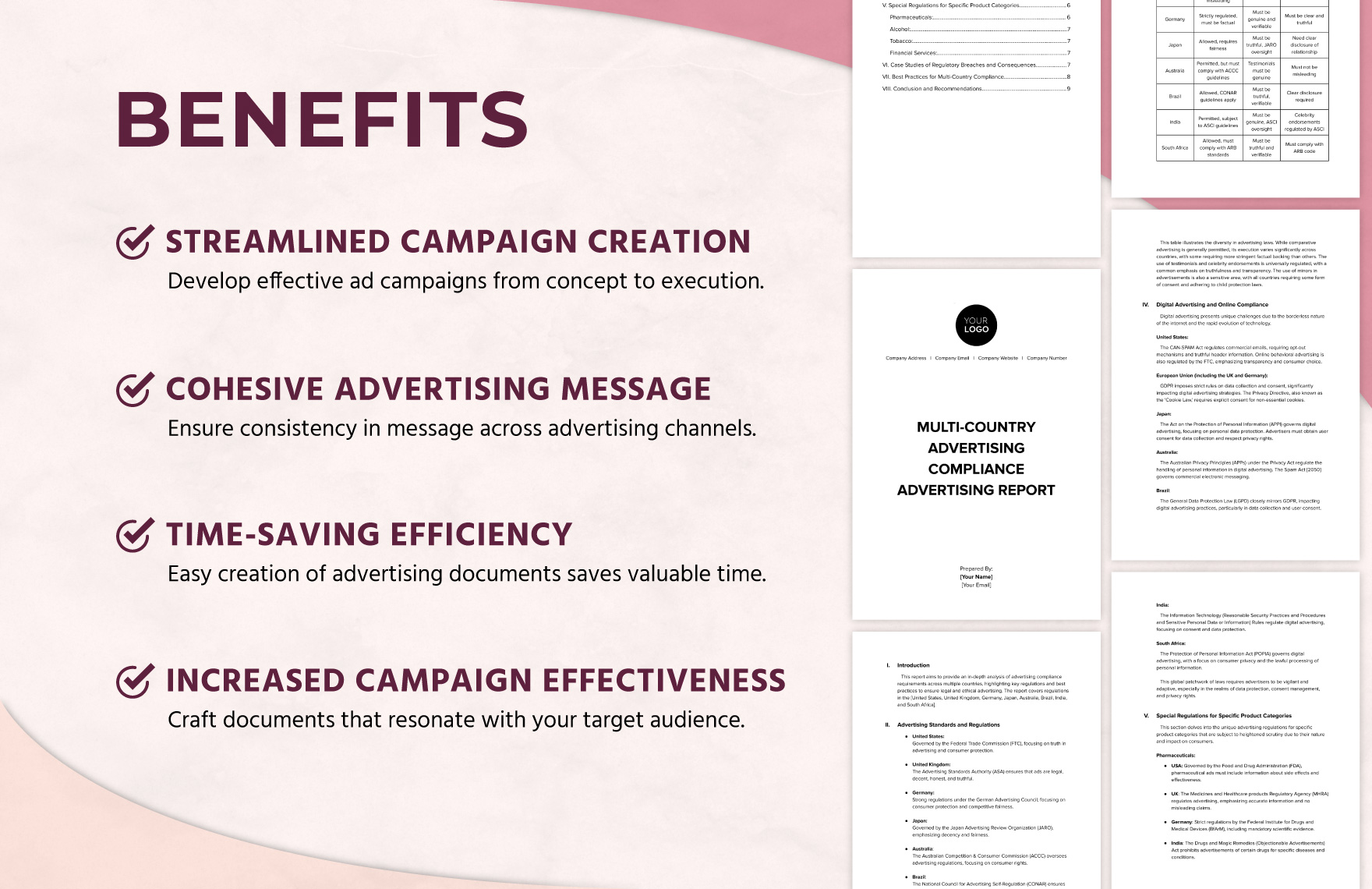MultiCountry Advertising Compliance Advertising Report Template