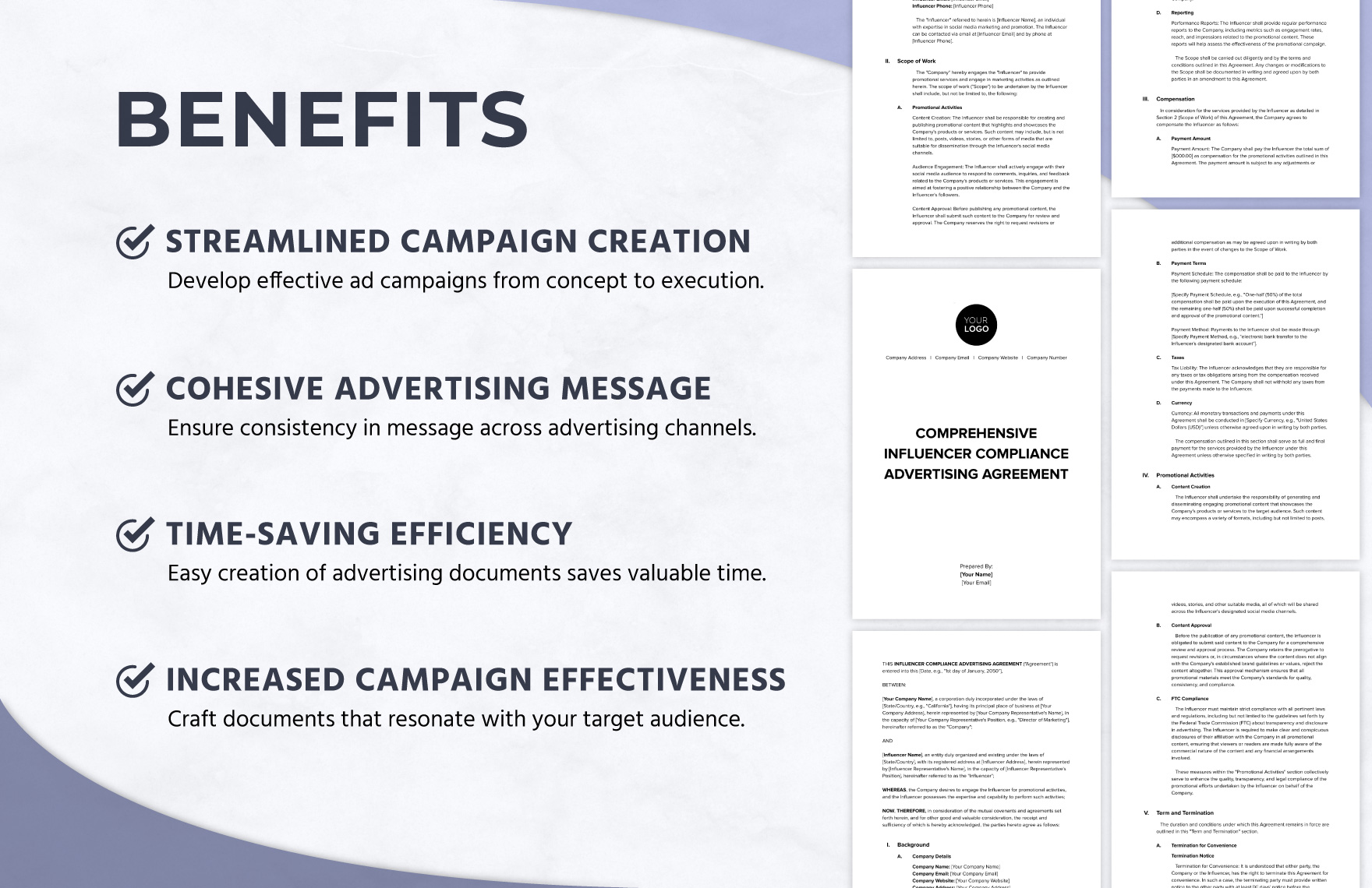 Comprehensive Influencer Compliance Advertising Agreement Template