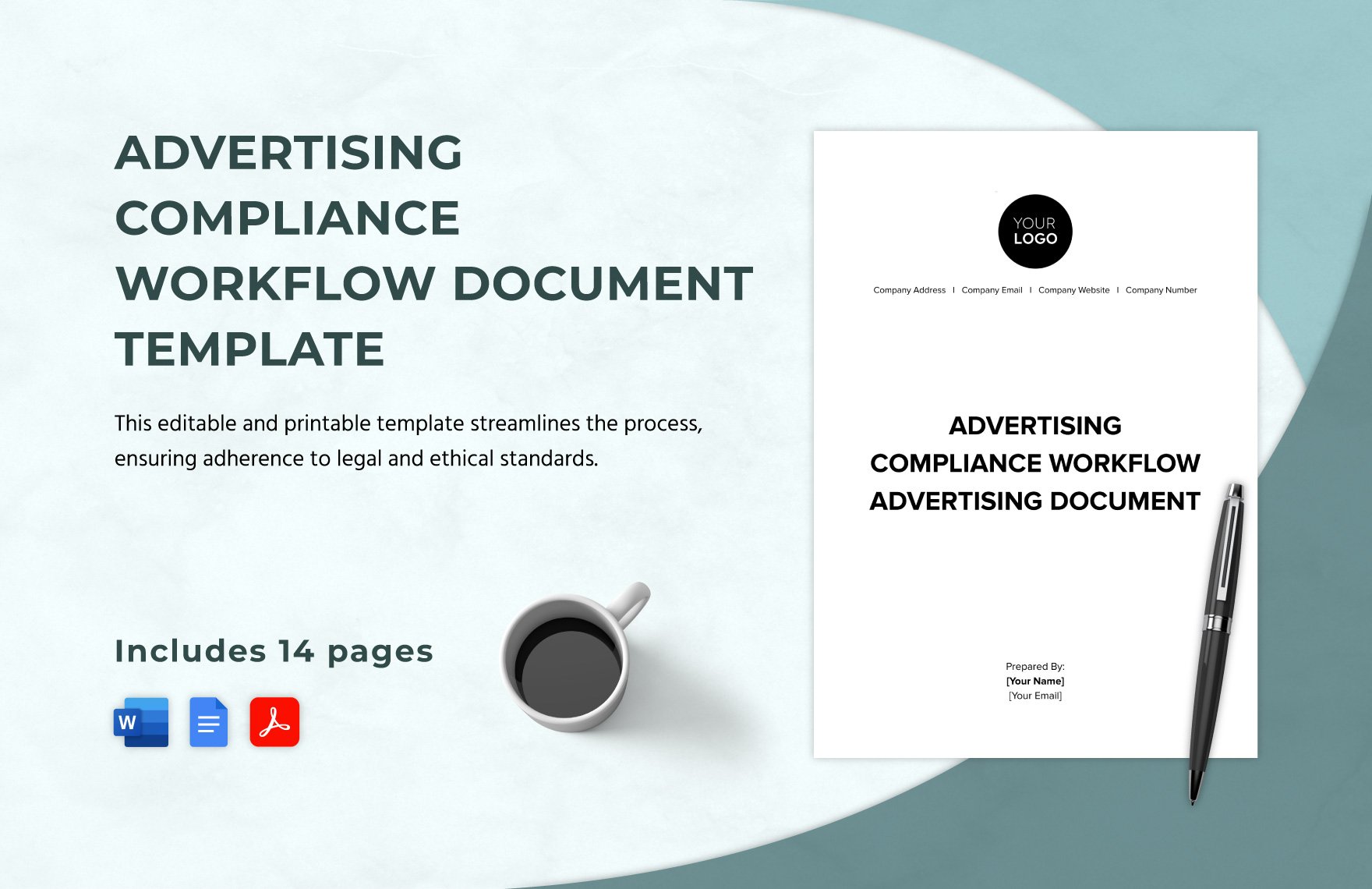 Advertising Compliance Workflow Document Template in Word, Google Docs, PDF