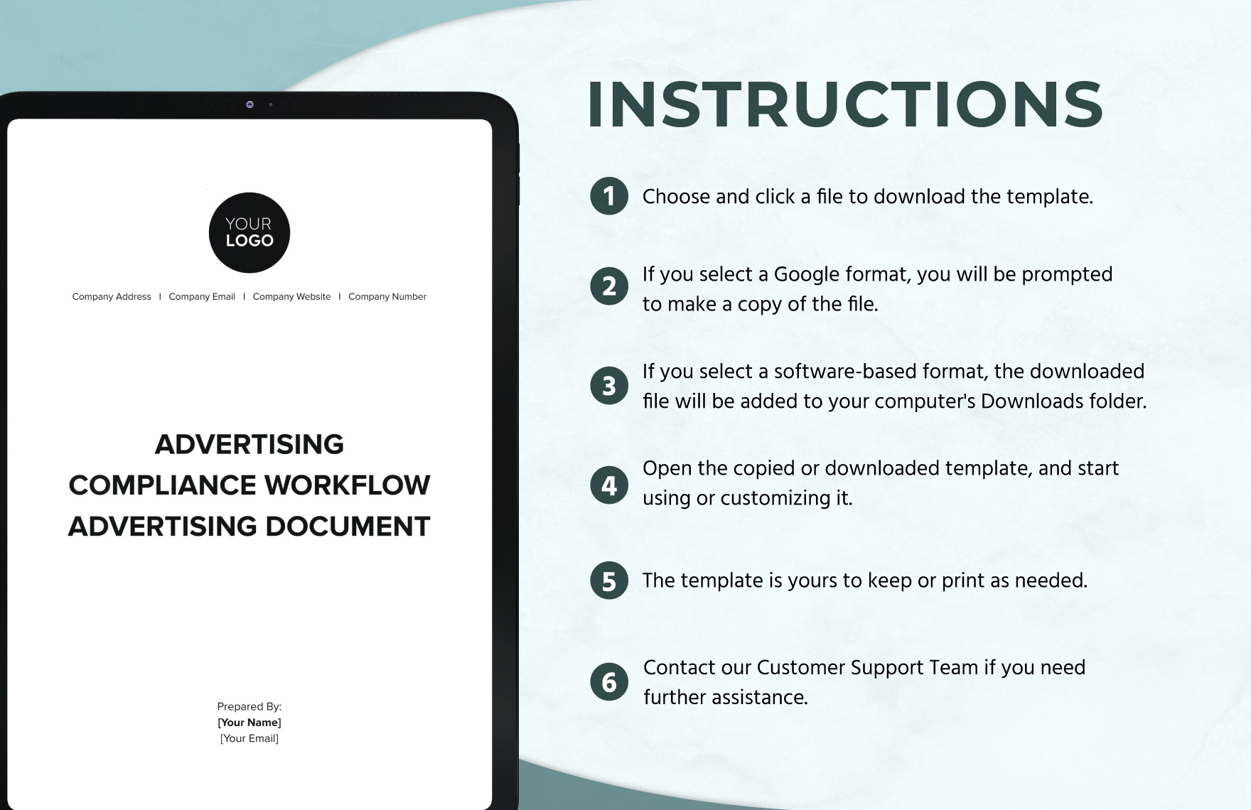 Advertising Compliance Workflow Document Template