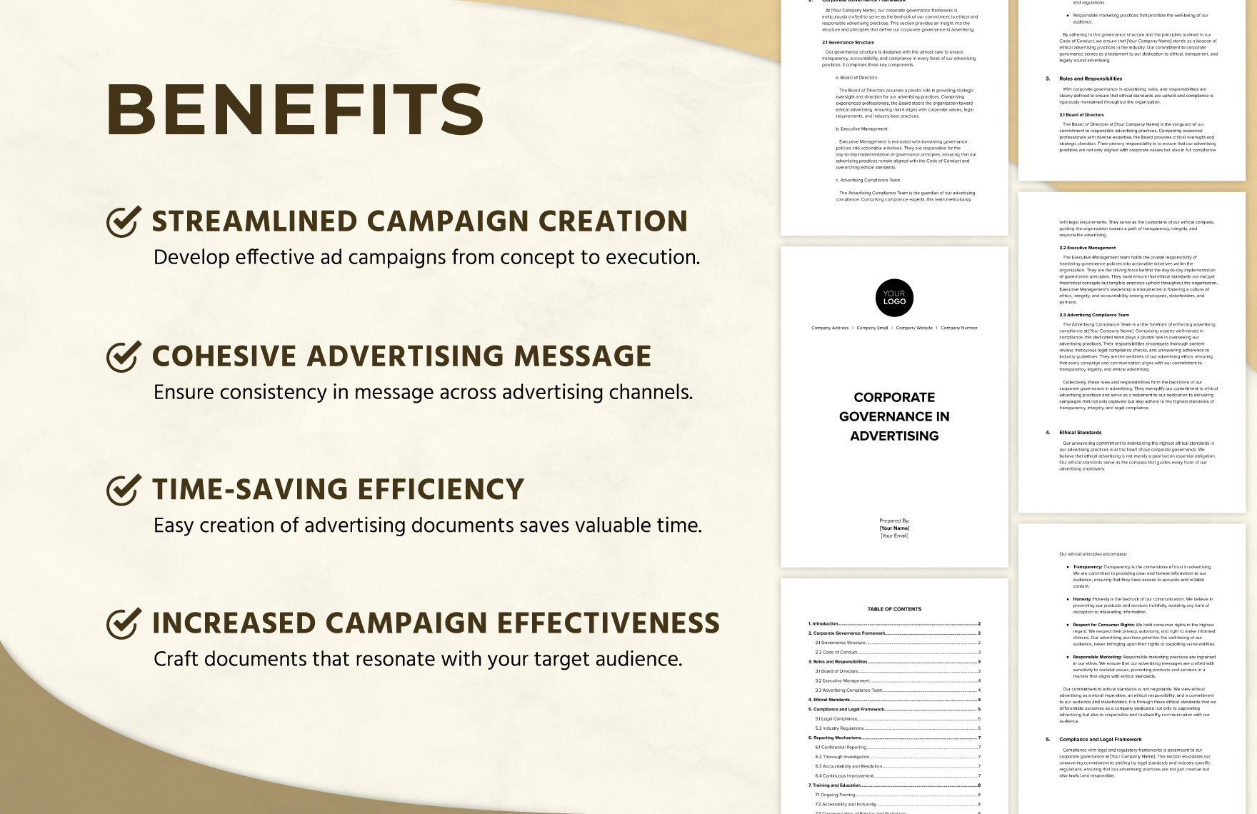 Corporate Governance in Advertising Template